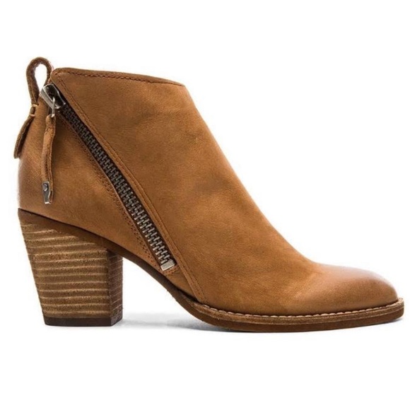DOLCE VITA+Boots+Zippers Block Heel+Sz 7+EUC+Tan Leather - Picture 1 of 13